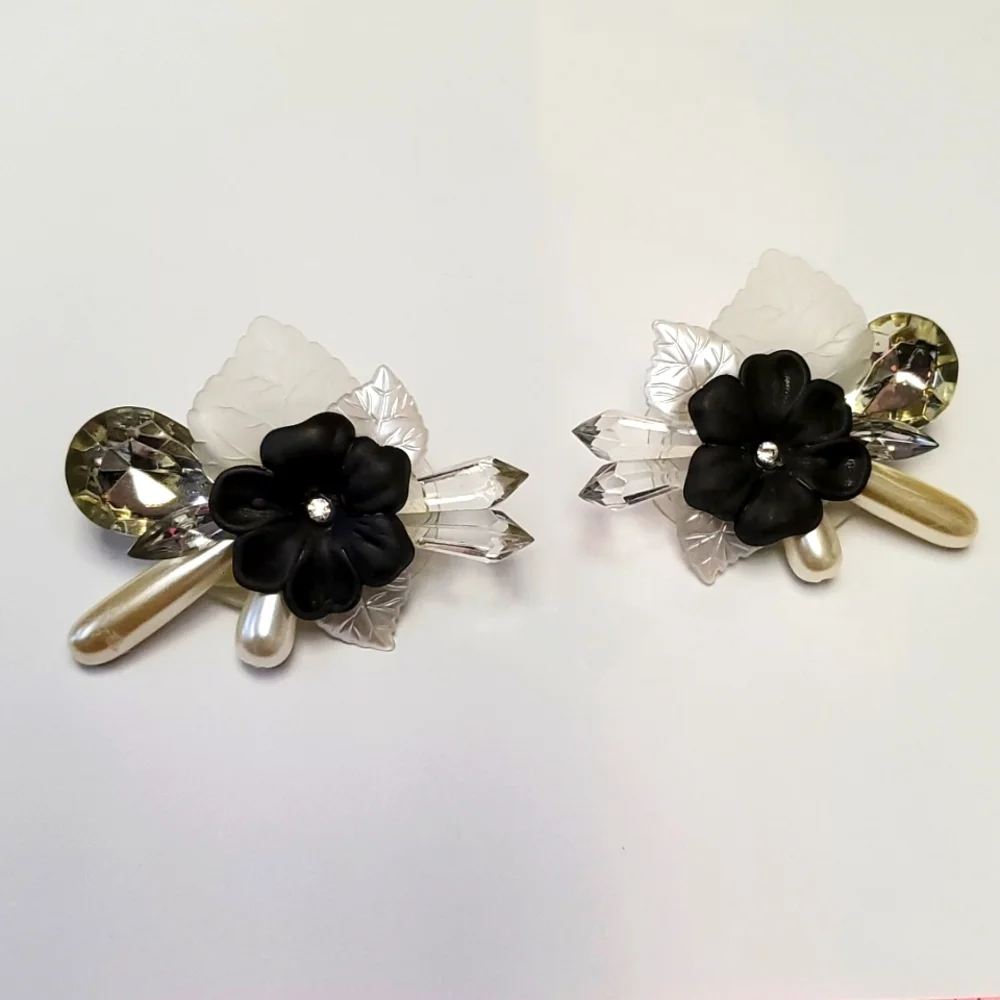 Very big clip on costume earrings